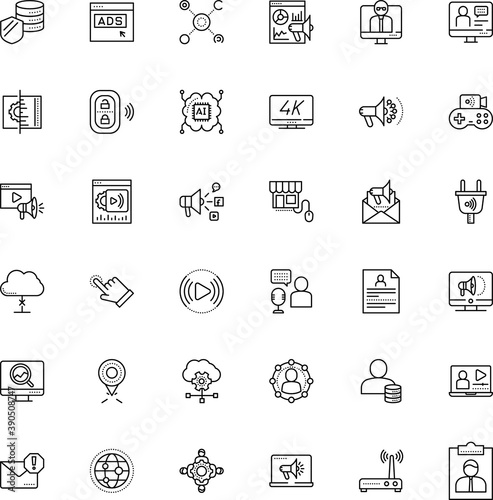 internet vector icon set such as: artificial, employee, manager, interface, school, close, console, simple, electrical, position, quality, modem, group, road, call, worker, location, paper, notepad