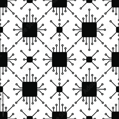 seamless microchip pattern on the circuit board