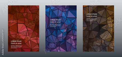 Triangles puzzle mosaic geometric cover templates