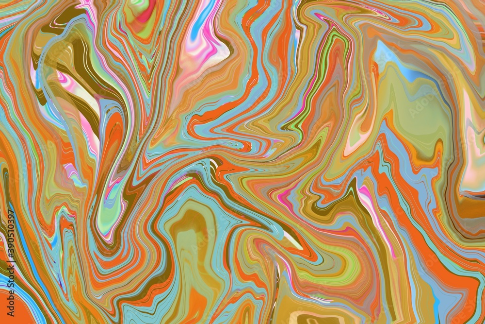 Liquid Abstract Fluid vibrant paint colors  marbeling swirls of paints 
and inks of 
Deep dark  and bright artistic colors, green, brown, red, orange, blue,  cerise,  purple