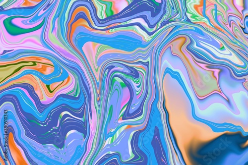 Liquid Abstract Fluid vibrant paint colors  marbeling swirls of paints  and inks of  Deep dark  and bright artistic colors  green  brown  red  orange  blue   cerise   purple