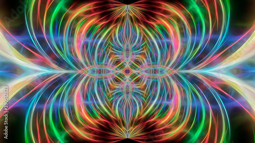 Abstract fractal symmetrical patterned background.