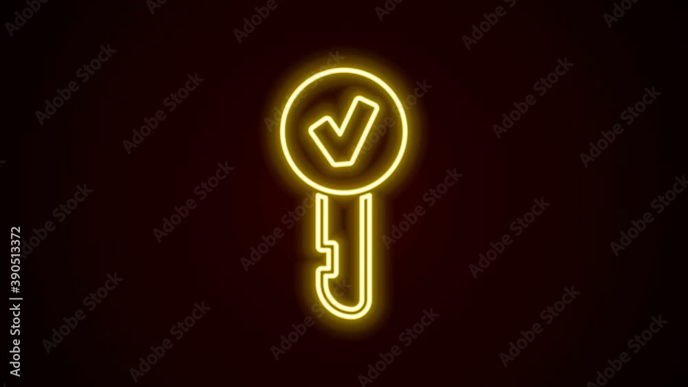 Glowing neon line Key icon isolated on black background. 4K Video motion graphic animation Glowing neon line Key icon isolated on black background. 4K Video motion graphic animation