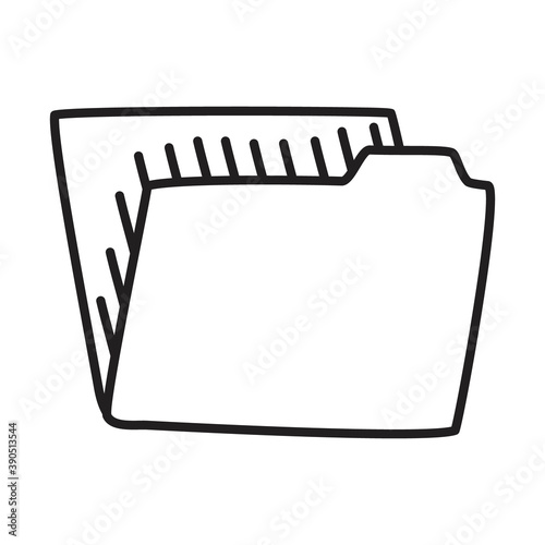 file folder icon, line style
