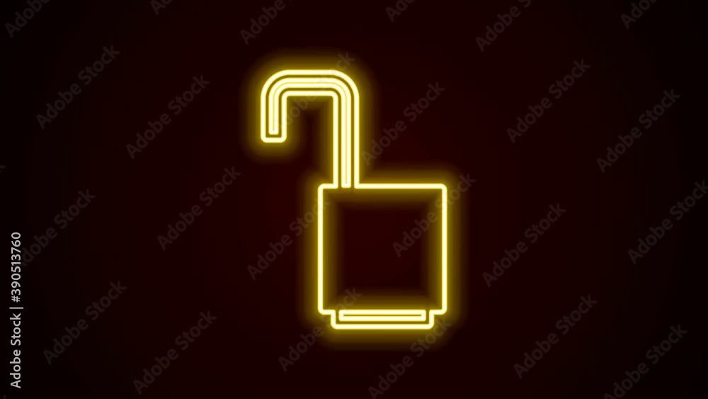 Glowing neon line Open padlock icon isolated on black background. Opened lock sign. Cyber security concept. Digital data protection. 4K Video motion graphic animation Glowing neon line Open padlock icon isolated on black background. Opened lock sign. Cyber security concept. Digital data protection. 4K Video motion graphic animation