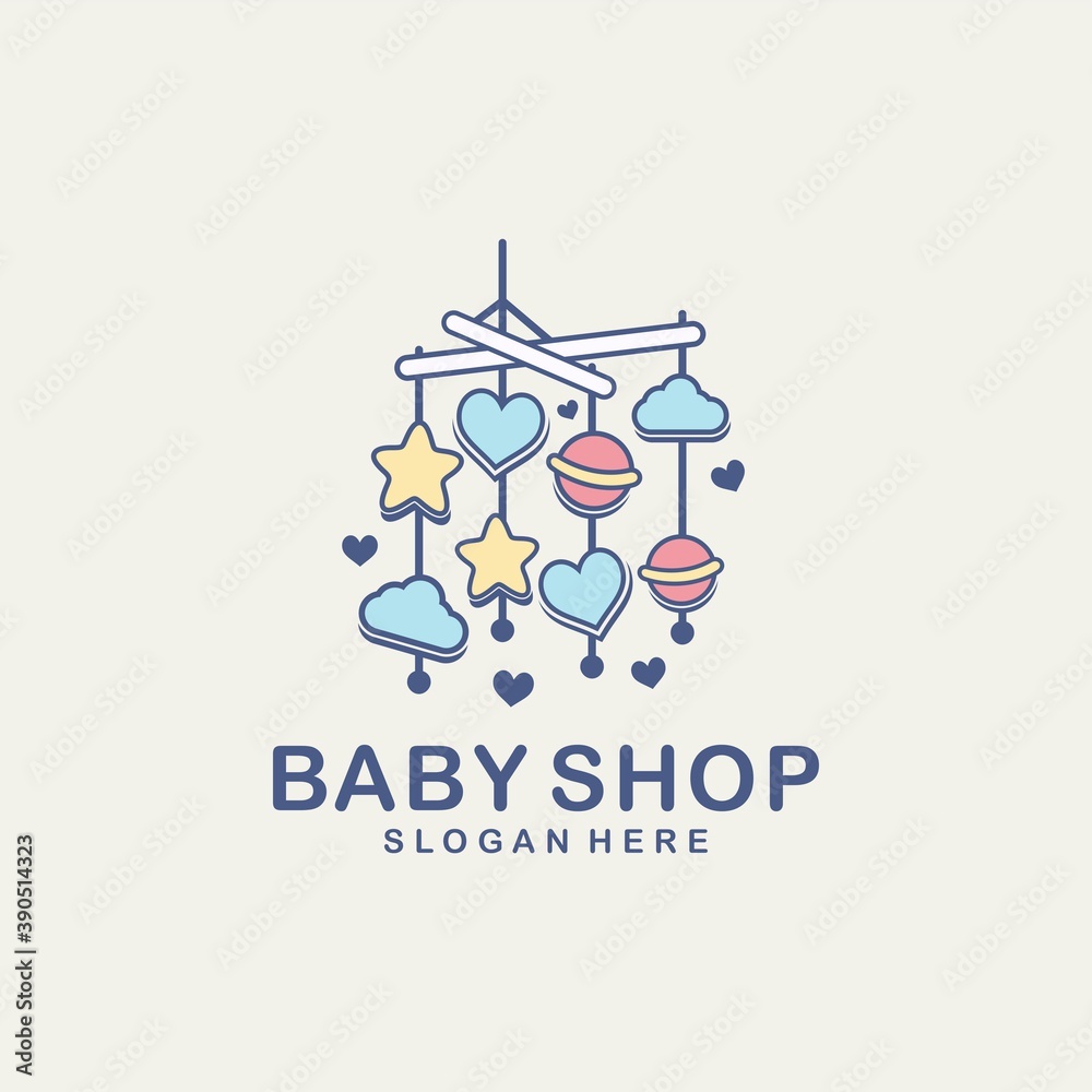 Baby Shop. Baby Store, Baby Stuff Logo Design Vector