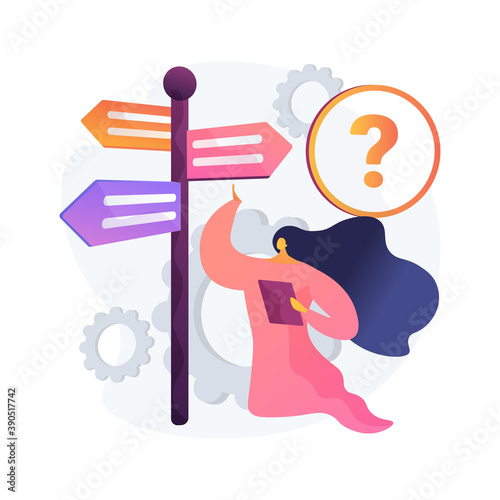 Decision making abstract concept vector illustration. Problem solving skill, leadership, decision-making framework, tree analysis, rational approach, business management abstract metaphor.