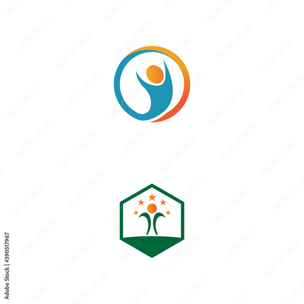 Human character logo sign Human character logo sign