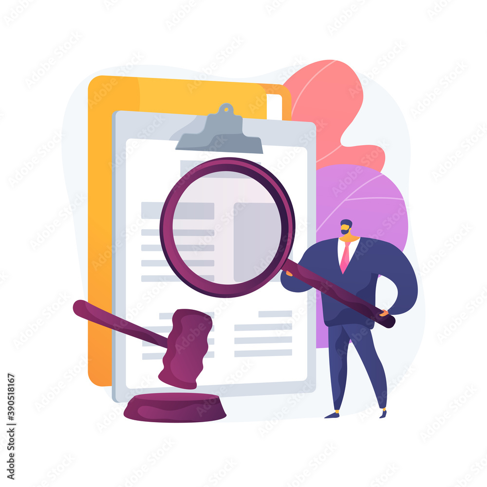 Legal research abstract concept vector illustration. Legal precedent, decision making, data collection, judge decision, statutes and regulations, jurisprudence, law dictionary abstract metaphor. Legal research abstract concept vector illustration. Legal precedent, decision making, data collection, judge decision, statutes and regulations, jurisprudence, law dictionary abstract metaphor.