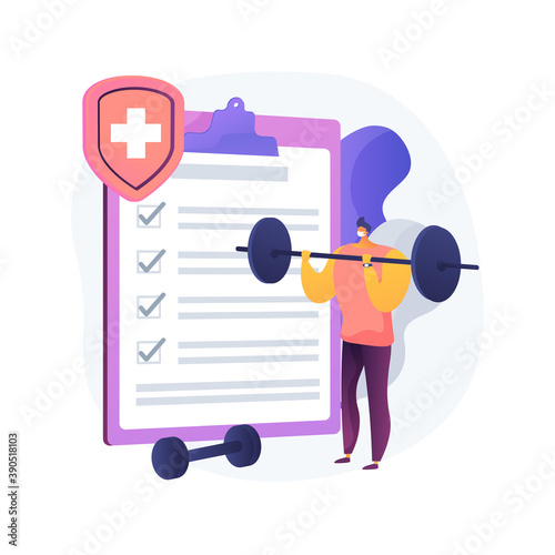 Fitness clubs and gyms pandemic regulations abstract concept vector illustration. Covid19 business restrictions ease, social distancing, clean equipment, training session abstract metaphor.