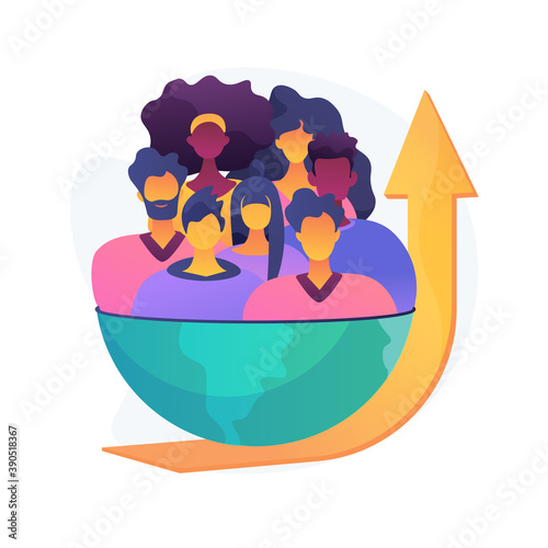 Population growth abstract concept vector illustration. Census service, world population explosion, human quantity growth, natural increase rate, overpopulation, demographics abstract metaphor.