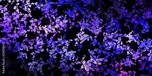 Dark purple vector texture with memphis shapes.