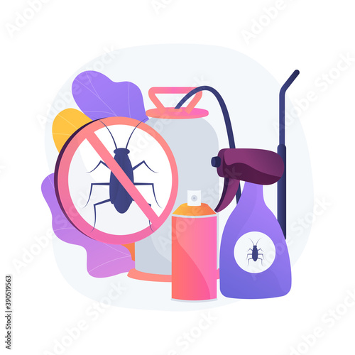 Home pest insects control abstract concept vector illustration. Pest insects control, vermin exterminator service, insect thrips equipment, DIY solution, home garden protection abstract metaphor.