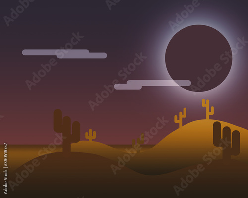 Eclipse en el desierto