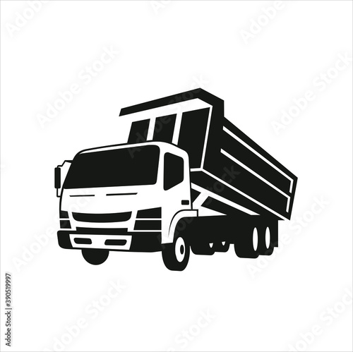 dump truck icon. Vector art.