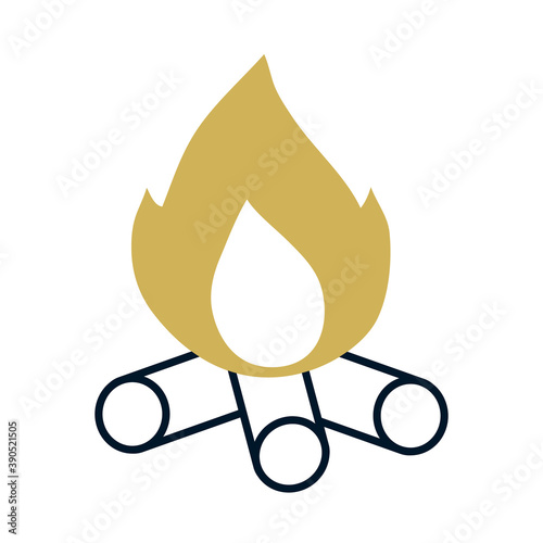 bonfire icon image, half line half color style