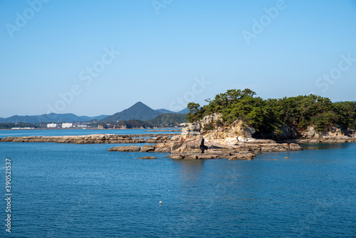 Scenery of Kujukushima(99 islands) in Sasebo City on a sunny day photo