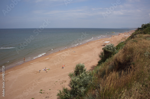 Beach on the coast of the sea of Azov. Kuchuguri