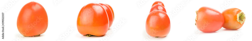 Set of persimmon isolated on a white background cutout Set of persimmon isolated on a white background cutout