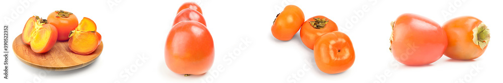 Set of persimmon isolated on a white background