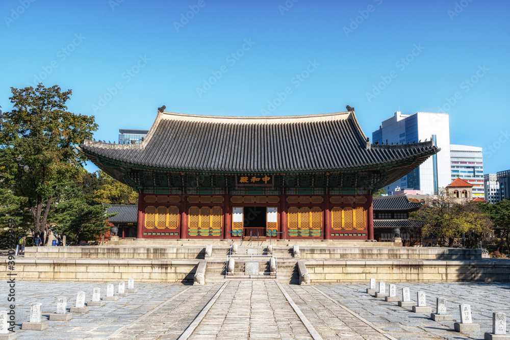 Junghwajeon main throne hall in Deoksugung Palace