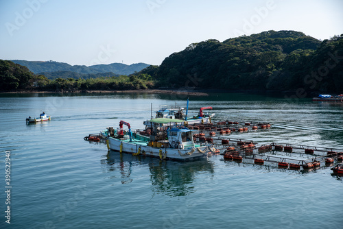 Scenery of Kujukushima(99 islands) in Sasebo City on a sunny day photo