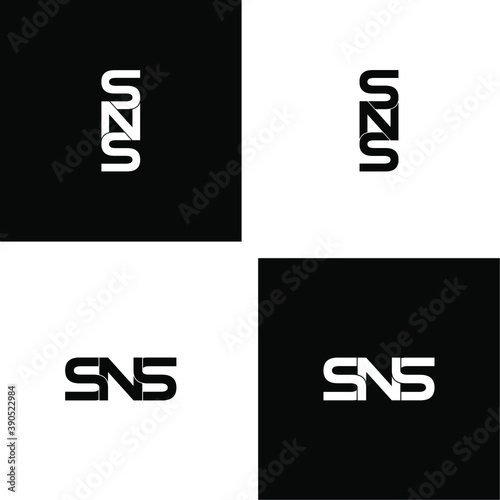 sns letter original monogram logo design