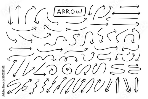 Thin arrow big set drawing doodle collection