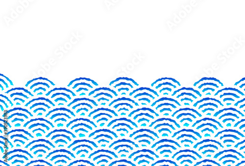背景素材　グラデーション青海波