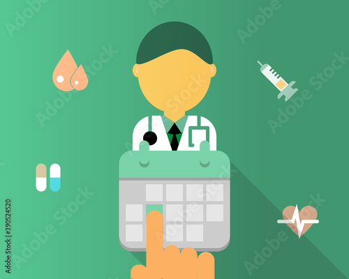 sick leave request to have appointment with a doctor vector photo