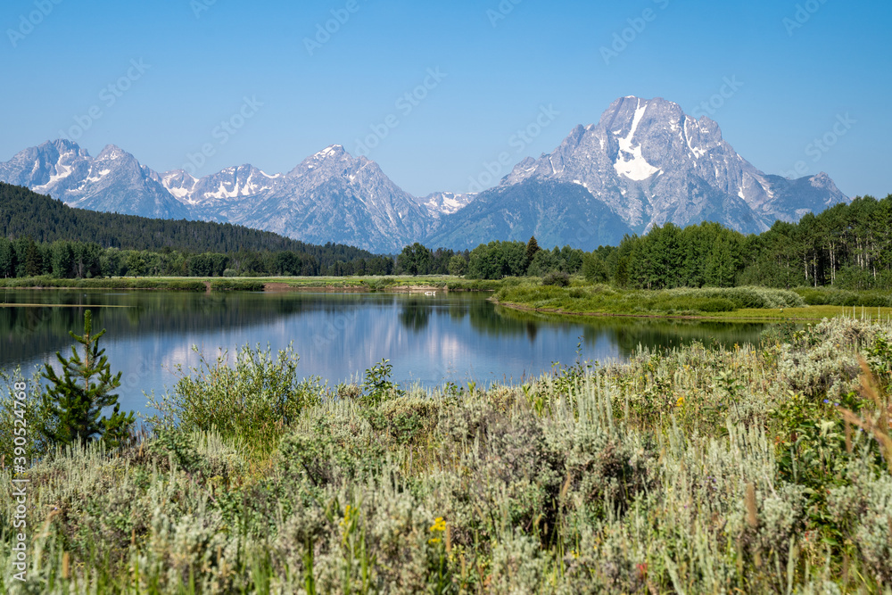 Oxbow Bend at Grand Teton National Park in Wyoming during summer