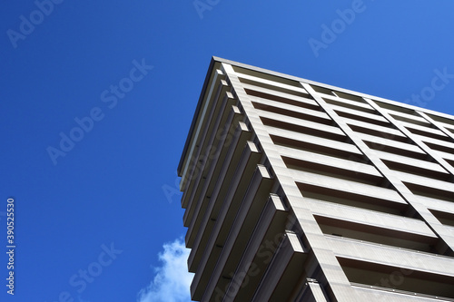 Apartment building with blue sky