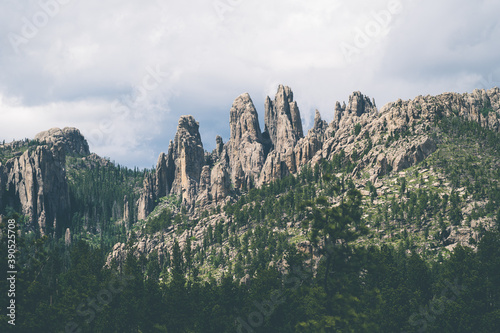 Beautiful spires rock formations in Custer State Park along the Needles Highway South Dakota