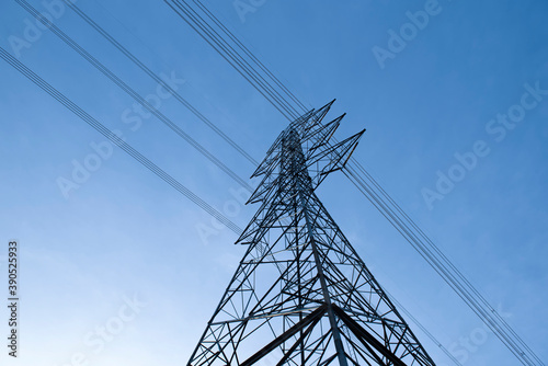 High voltage tower sky sunset background high voltage tower in thailand