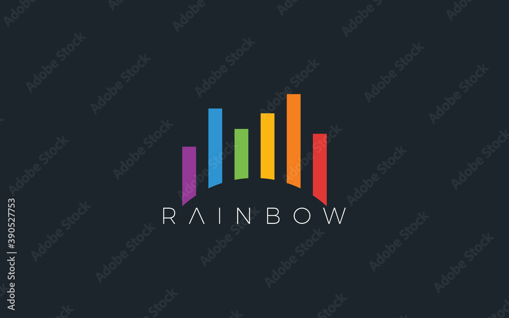 Rainbow logo is formed with a simple rectangle