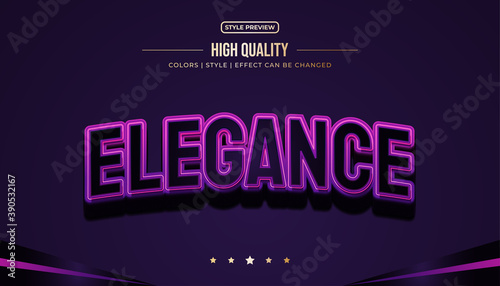 Elegant black and purple text style with embossed and curved effects