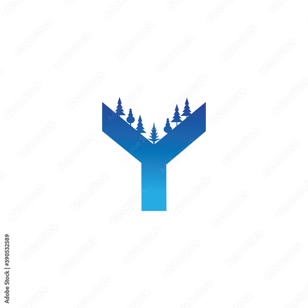letter y logo creative illustration landscape template with color for company vector letter y logo creative illustration landscape template with color for company vector