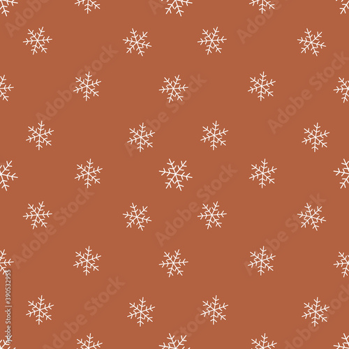 Snow icon brown backround seamless pattern.Great for wrapping paper,srcapbooking,textile,fabric.