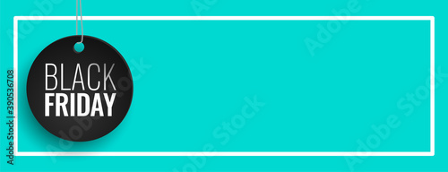 Black friday sale blue banner with text space