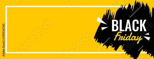 Black friday sale yellow banner with text space
