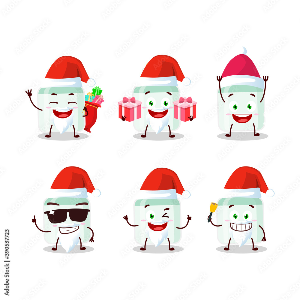 Santa Claus emoticons with white baby milk bottle cartoon character