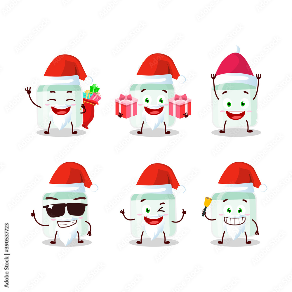 Santa Claus emoticons with white baby milk bottle cartoon character Santa Claus emoticons with white baby milk bottle cartoon character