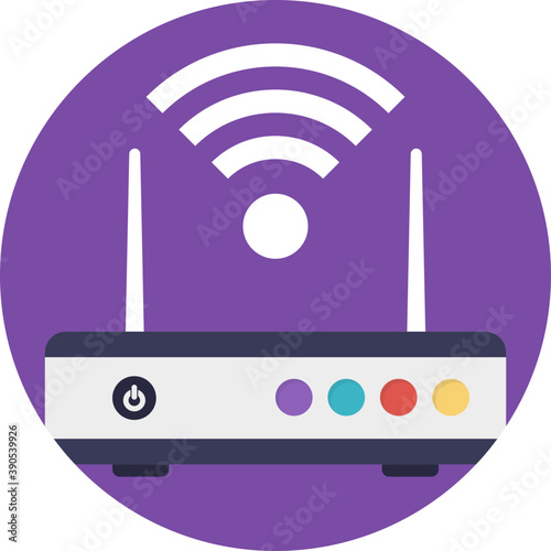 
An access point device with signals, wifi router
