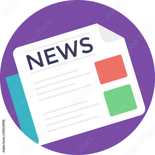
Flat icon design of a print media newspaper
