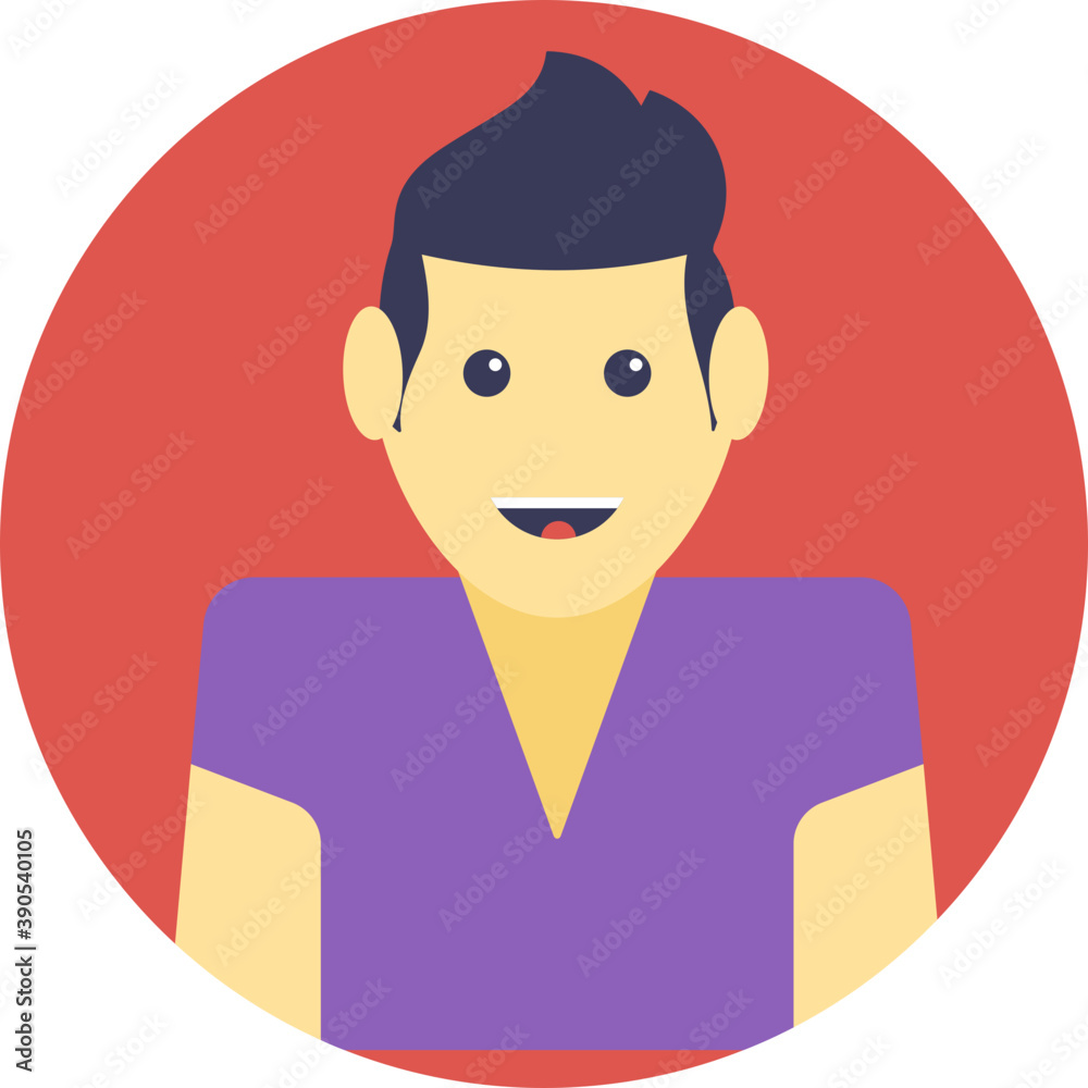 
Flat icon design of a male avatar
