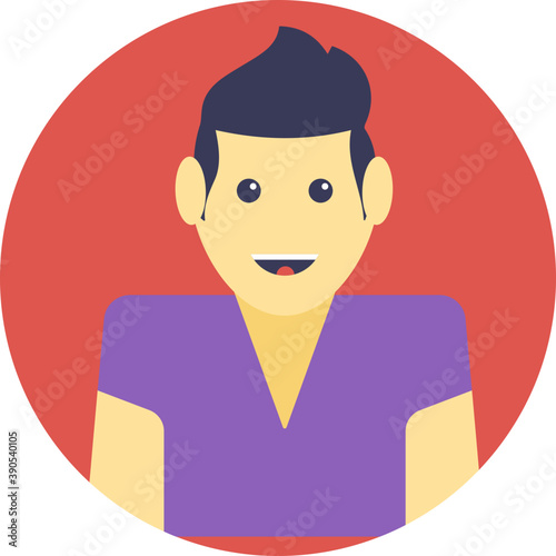
Flat icon design of a male avatar
