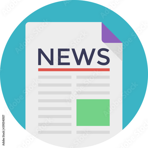 
Flat icon design of a print media newspaper
