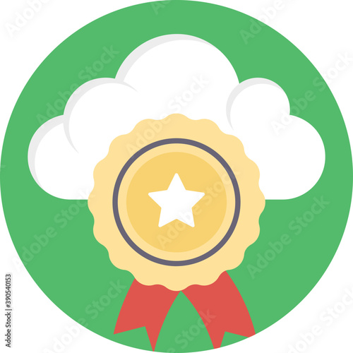 
Cloud symbolic of internet or online and award with it representing success via internet
