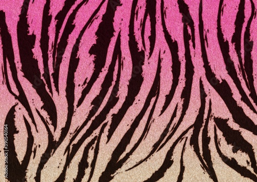 トラ柄 タイガー 背景 模様 テキスタイル イラスト ピンク