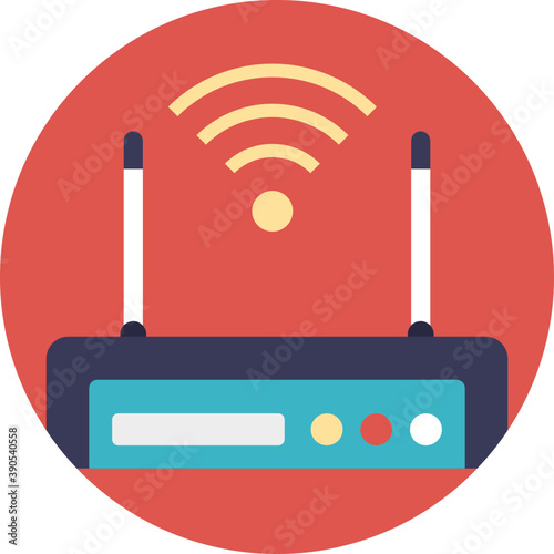 
An access point device with signals, wifi router
